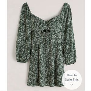 Abercrombie & Fitch Long-Sleeve Cinch-Front Cutout Mini Dress